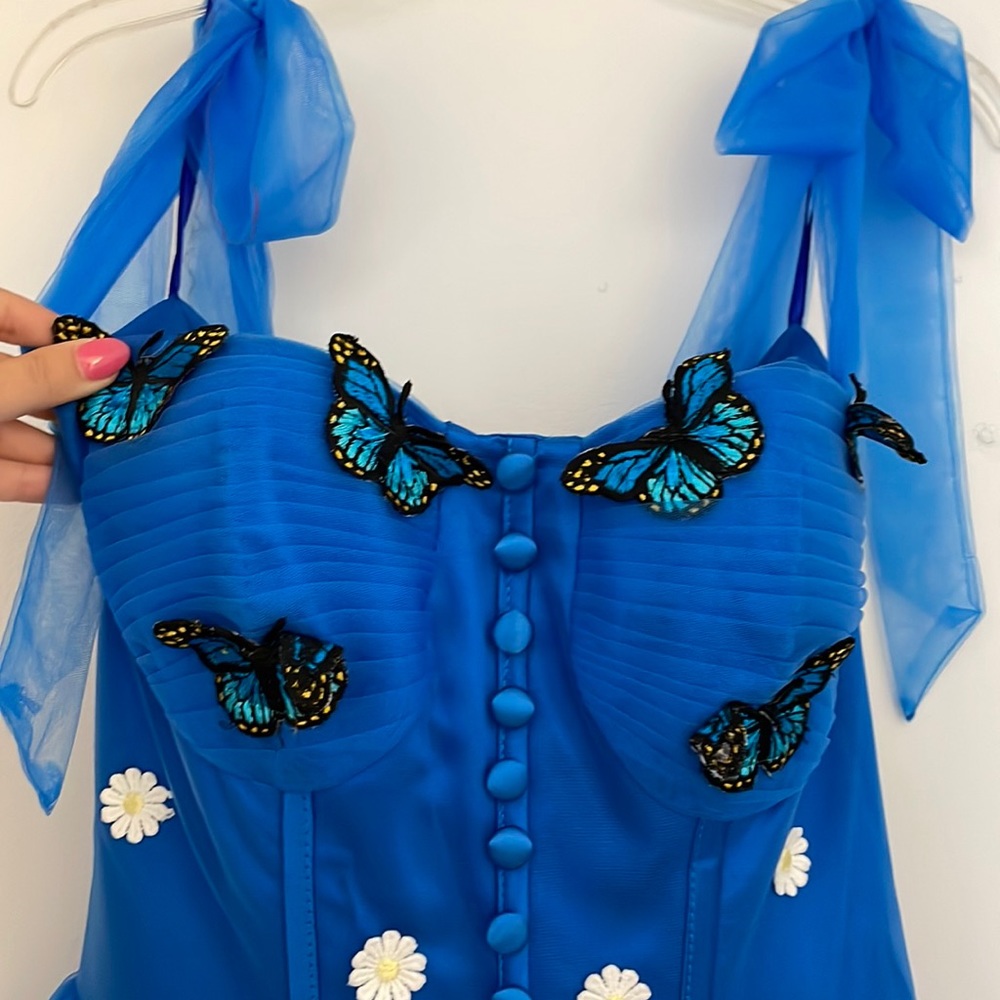 Never worn blue tulle butterfly midi dress. Custom made size 6